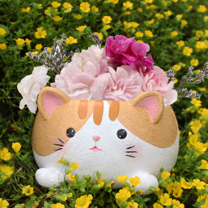 Orange Kitty Plant Pot